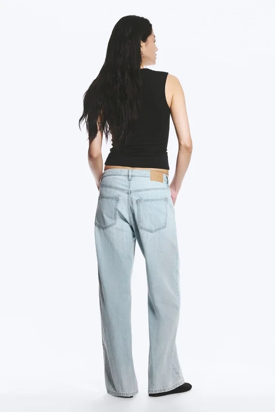Vaqueros rectos holgados de talle bajo Missy – Azul fantasma – Azul claro Vaqueros rectos holgados de talle bajo Missy – Azul fantasma – Azul claro