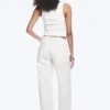 Vaqueros rectos holgados de talle bajo para mujer – Blanco sucio – Blanco Vaqueros rectos holgados de talle bajo para mujer – Blanco sucio – Blanco