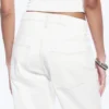 Vaqueros rectos holgados de talle bajo para mujer – Blanco sucio – Blanco Vaqueros rectos holgados de talle bajo para mujer – Blanco sucio – Blanco