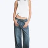 Vaqueros rectos holgados de talle bajo para mujer – Blue Hymn – Azul medio Vaqueros rectos holgados de talle bajo para mujer – Blue Hymn – Azul medio