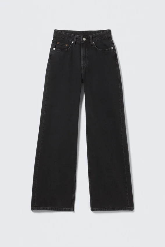 Vaqueros rectos holgados de talle bajo para mujer – Tuned Black – Negro Vaqueros rectos holgados de talle bajo para mujer – Tuned Black – Negro