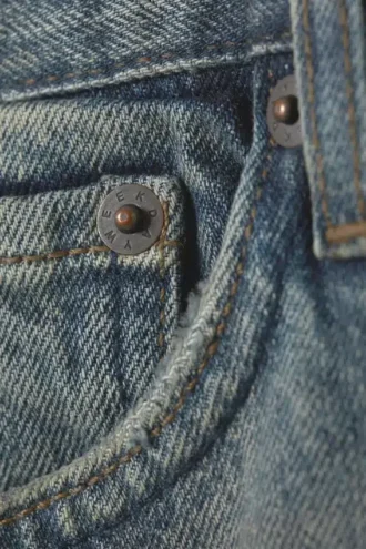 Vaqueros rectos holgados de talle bajo Sphere – Azul Báltico – Azul oscuro Vaqueros rectos holgados de talle bajo Sphere – Azul Báltico – Azul oscuro
