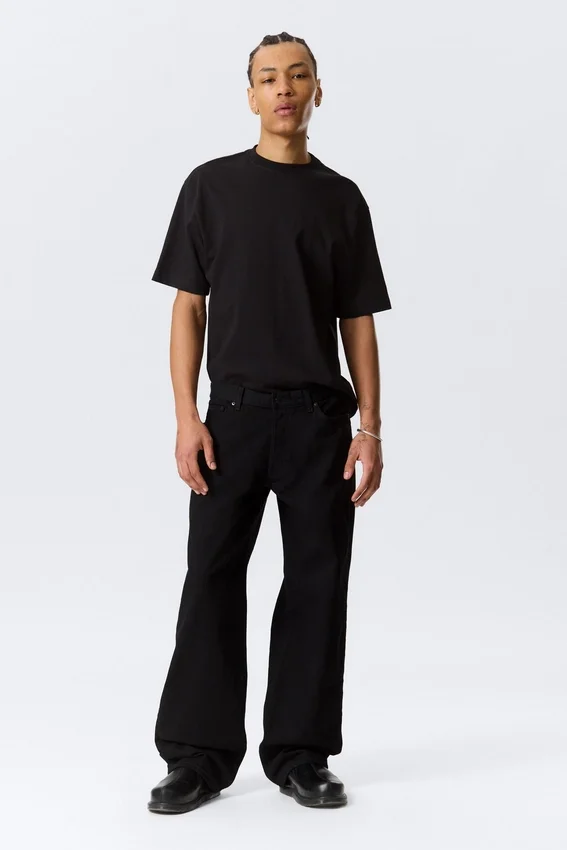 Vaqueros rectos holgados de talle bajo Sphere – Lavado negro – Negro Vaqueros rectos holgados de talle bajo Sphere – Lavado negro – Negro