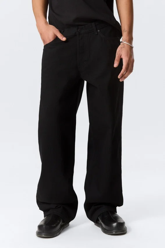 Vaqueros rectos holgados de talle bajo Sphere – Lavado negro – Negro Vaqueros rectos holgados de talle bajo Sphere – Lavado negro – Negro