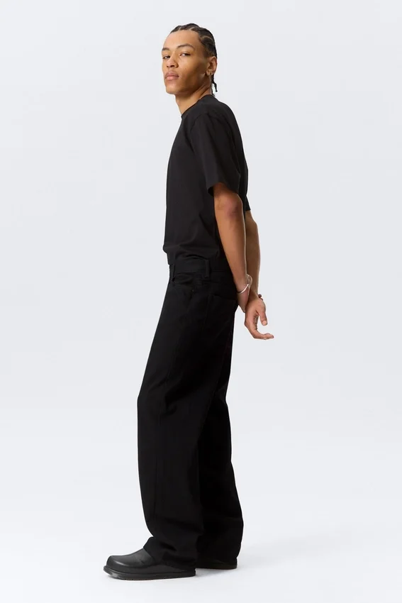Vaqueros rectos holgados de talle bajo Sphere – Lavado negro – Negro Vaqueros rectos holgados de talle bajo Sphere – Lavado negro – Negro