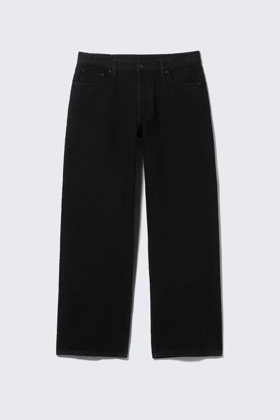 Vaqueros rectos holgados de talle bajo Sphere – Lavado negro – Negro Vaqueros rectos holgados de talle bajo Sphere – Lavado negro – Negro