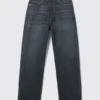 Vaqueros rectos holgados de talle medio Galaxy – Azul marino – Azul oscuro Vaqueros rectos holgados de talle medio Galaxy – Azul marino – Azul oscuro