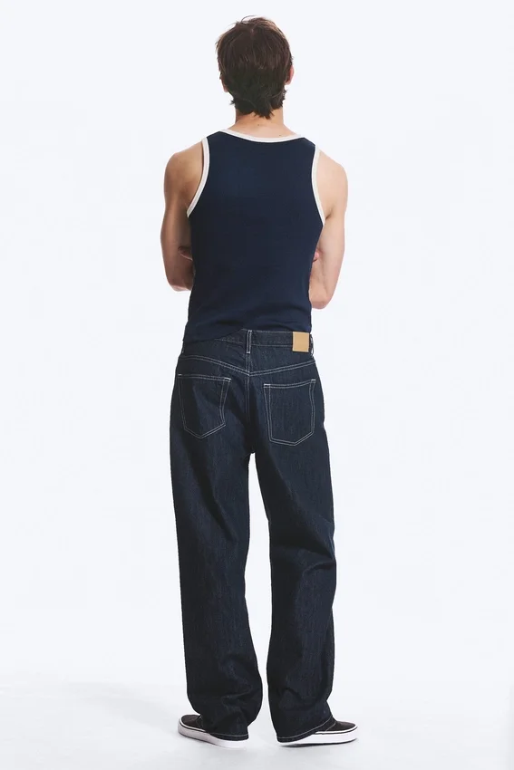 Vaqueros rectos holgados de talle medio Galaxy – Blue Rinse – Azul oscuro Vaqueros rectos holgados de talle medio Galaxy – Blue Rinse – Azul oscuro