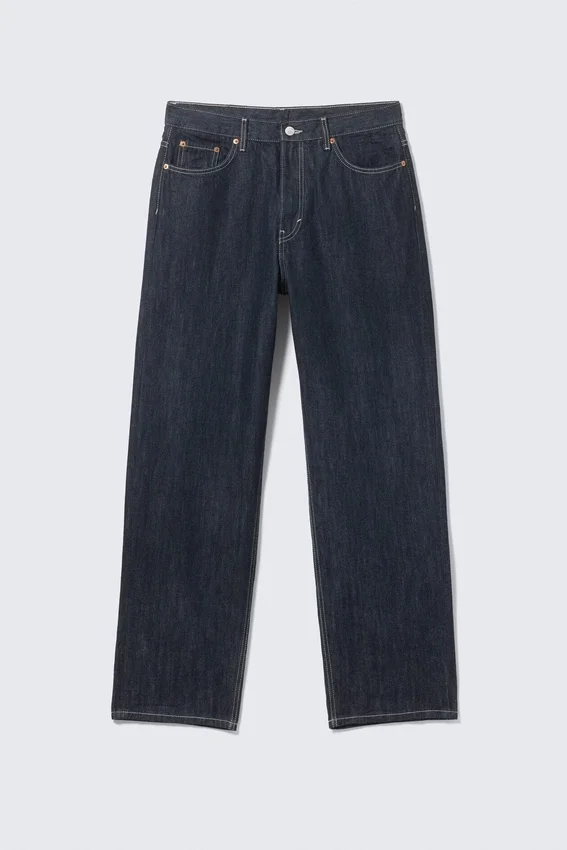 Vaqueros rectos holgados de talle medio Galaxy – Blue Rinse – Azul oscuro Vaqueros rectos holgados de talle medio Galaxy – Blue Rinse – Azul oscuro
