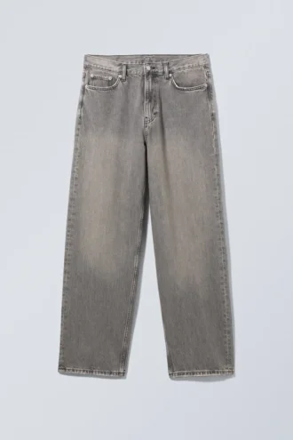 Vaqueros rectos holgados de talle medio Galaxy – Gris arcilla – Gris Vaqueros rectos holgados de talle medio Galaxy – Gris arcilla – Gris