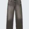 Vaqueros rectos holgados de talle medio Galaxy – Negro Redondo – Negro Vaqueros rectos holgados de talle medio Galaxy – Negro Redondo – Negro