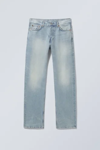 Vaqueros rectos holgados de talle medio Space – Aeon Blue – Azul claro