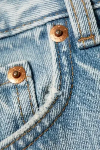 Vaqueros rectos holgados de talle medio Space – Aeon Blue – Azul claro