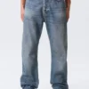 Vaqueros rectos holgados de talle medio Space – Azul hierro Vaqueros rectos holgados de talle medio Space – Azul hierro