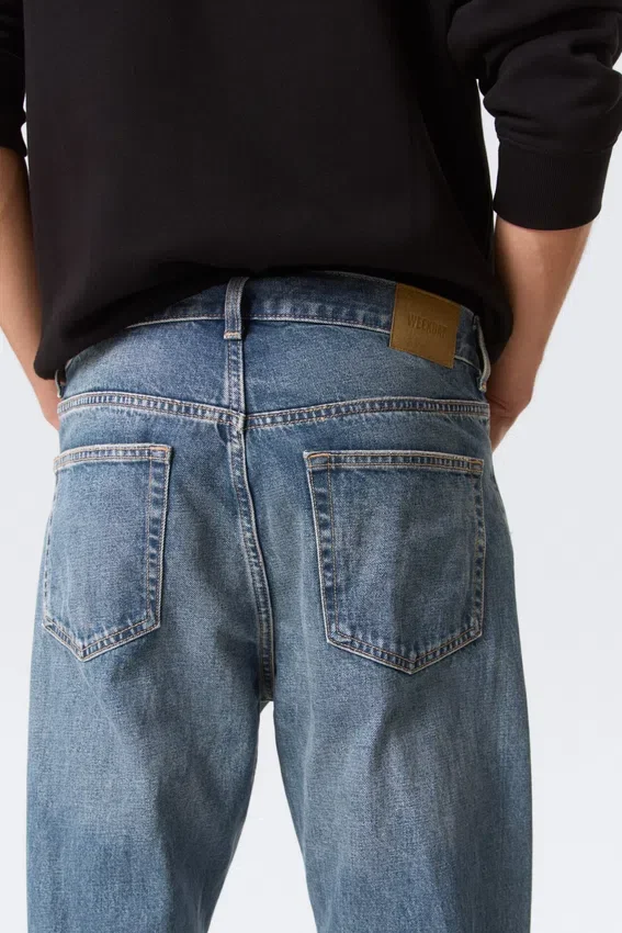 Vaqueros rectos holgados de talle medio Space – Azul hierro Vaqueros rectos holgados de talle medio Space – Azul hierro