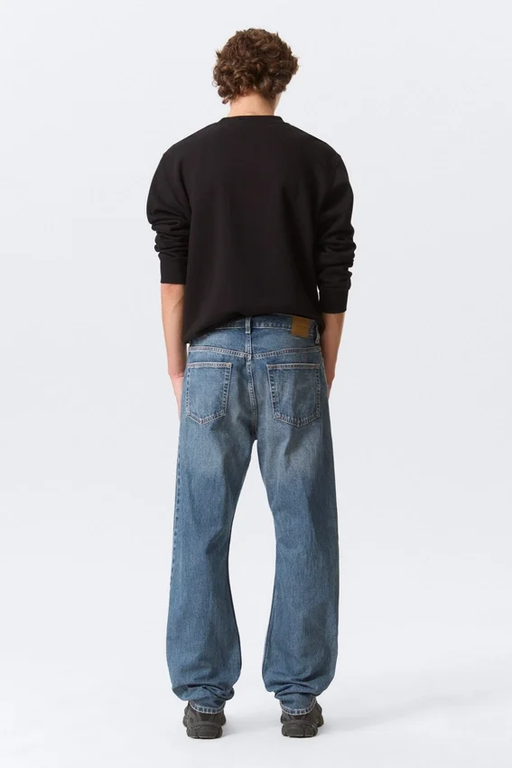 Vaqueros rectos holgados de talle medio Space – Azul hierro Vaqueros rectos holgados de talle medio Space – Azul hierro