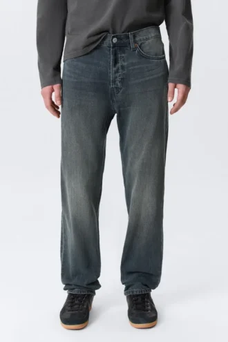 Vaqueros rectos holgados de talle medio Space – Azul Kourtney – Azul oscuro