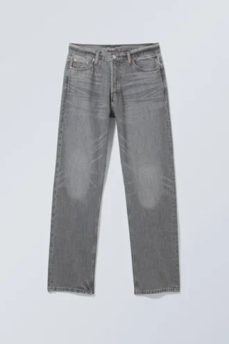 Vaqueros rectos holgados de talle medio Space – Gris Eleven