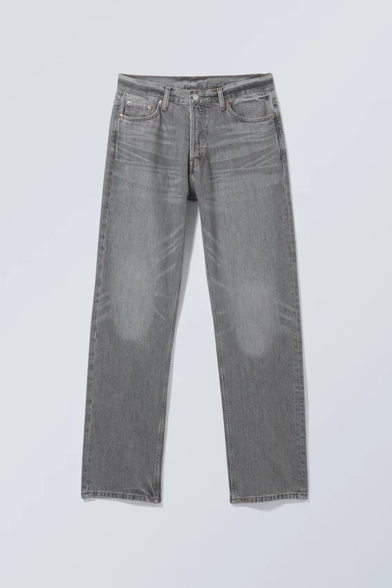 Vaqueros rectos holgados de talle medio Space – Gris Eleven Vaqueros rectos holgados de talle medio Space – Gris Eleven
