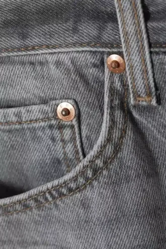 Vaqueros rectos holgados de talle medio Space – Gris Eleven