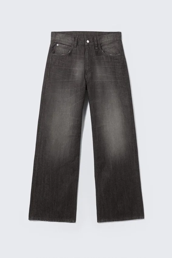Vaqueros rectos holgados de talle regular – Negro desgastado | Cheap Monday Gb Vaqueros rectos holgados de talle regular – Negro desgastado | Cheap Monday Gb