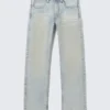 Vaqueros rectos unisex de talle bajo Anti – Azul claro | Cheap Monday GB Vaqueros rectos unisex de talle bajo Anti – Azul claro | Cheap Monday GB