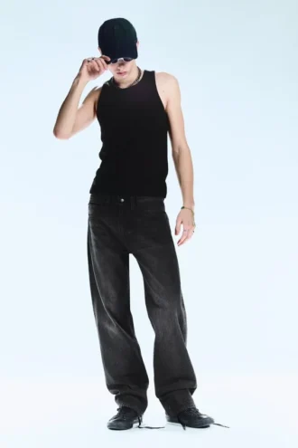 Vaqueros rectos unisex de talle bajo «Anti» – Negro lavado | Cheap Monday GB