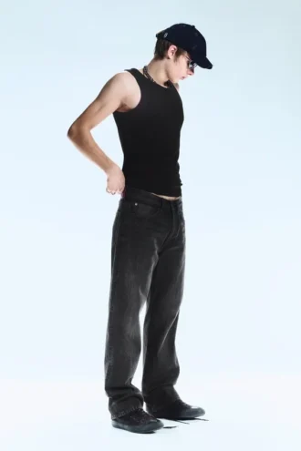 Vaqueros rectos unisex de talle bajo «Anti» – Negro lavado | Cheap Monday GB