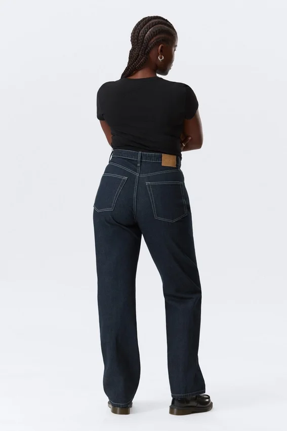 Vaqueros Resolute Curve de cintura alta, corte recto y regular – Blue Rinse – Azul oscuro Vaqueros Resolute Curve de cintura alta, corte recto y regular – Blue Rinse – Azul oscuro