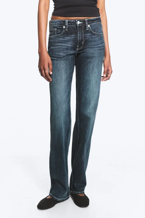 Vaqueros slim bootcut de talle medio Tension – Azul marino – Azul oscuro Vaqueros slim bootcut de talle medio Tension – Azul marino – Azul oscuro