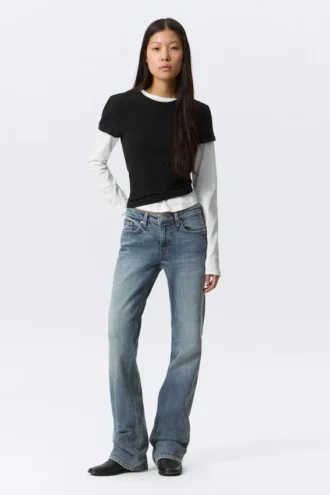 Vaqueros slim bootcut de talle medio Tension – Azul trueno – Azul oscuro Vaqueros slim bootcut de talle medio Tension – Azul trueno – Azul oscuro