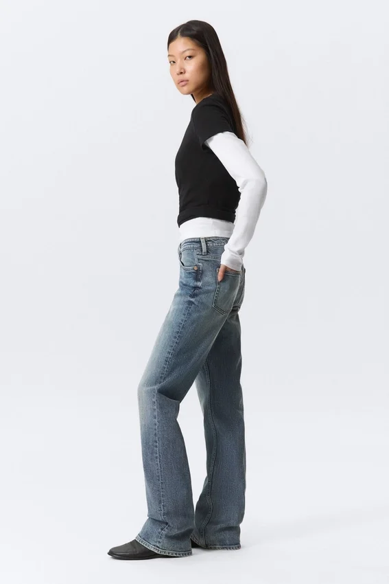 Vaqueros slim bootcut de talle medio Tension – Azul trueno – Azul oscuro Vaqueros slim bootcut de talle medio Tension – Azul trueno – Azul oscuro