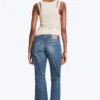 Vaqueros slim de talle bajo con corte acampanado Nova – Mine Blue – Azul medio Vaqueros slim de talle bajo con corte acampanado Nova – Mine Blue – Azul medio