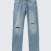 Vaqueros Space Relaxed de corte recto desgastado – Azul desgastado Vaqueros Space Relaxed de corte recto desgastado – Azul desgastado