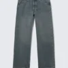 Vaqueros Sphere de talle bajo, corte holgado y pierna recta – Blue One – Azul oscuro