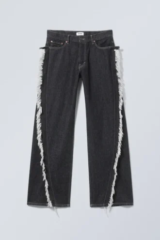 Vaqueros Twist Relaxed Frayed – Lavado negro