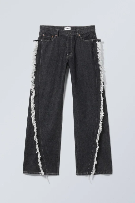 Vaqueros Twist Relaxed Frayed – Lavado negro Vaqueros Twist Relaxed Frayed – Lavado negro