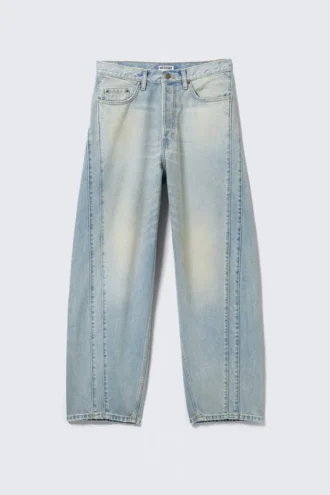 Vaqueros unisex holgados con paneles – Azul puerto – Azul claro Vaqueros unisex holgados con paneles – Azul puerto – Azul claro