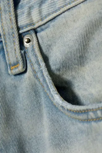 Vaqueros unisex holgados con paneles – Azul puerto – Azul claro Vaqueros unisex holgados con paneles – Azul puerto – Azul claro