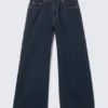 Vaqueros unisex holgados de corte ancho Solar – Blue Rinse – Azul oscuro