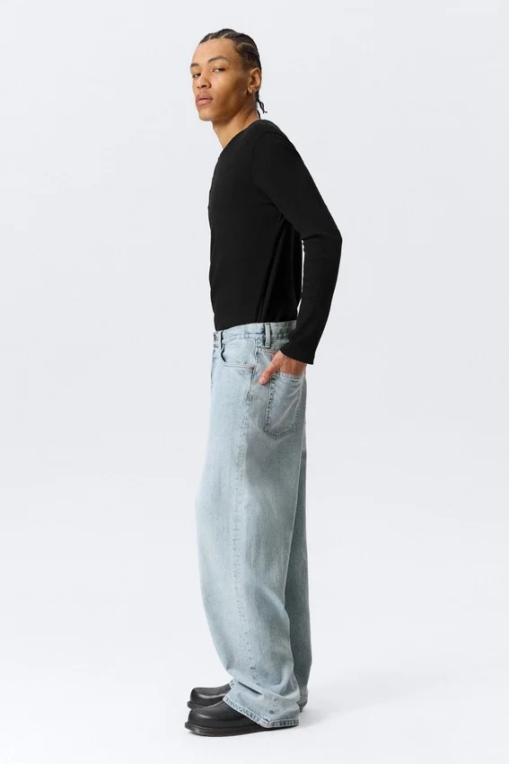 Vaqueros unisex holgados de talle medio Astro Loose Baggy – Azul sueño – Azul claro Vaqueros unisex holgados de talle medio Astro Loose Baggy – Azul sueño – Azul claro