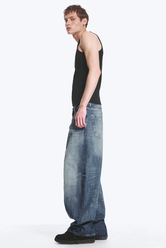 Vaqueros unisex holgados de talle medio Astro Loose Baggy – Azul tabla – Azul medio Vaqueros unisex holgados de talle medio Astro Loose Baggy – Azul tabla – Azul medio