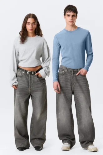 Vaqueros unisex holgados de talle medio Astro Loose Baggy – Gris Mine Vaqueros unisex holgados de talle medio Astro Loose Baggy – Gris Mine