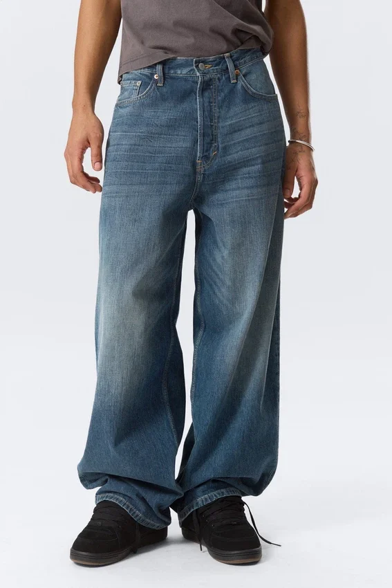 Vaqueros unisex Loose Baggy de talle medio Astro – Blue Hymn – Azul medio Vaqueros unisex Loose Baggy de talle medio Astro – Blue Hymn – Azul medio
