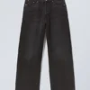 Vaqueros unisex Loose Baggy de talle medio Astro – Negro Stream Vaqueros unisex Loose Baggy de talle medio Astro – Negro Stream