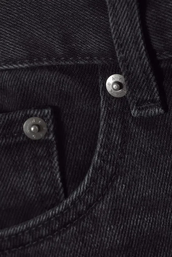 Vaqueros unisex Loose Baggy de talle medio Astro – Negro Stream Vaqueros unisex Loose Baggy de talle medio Astro – Negro Stream