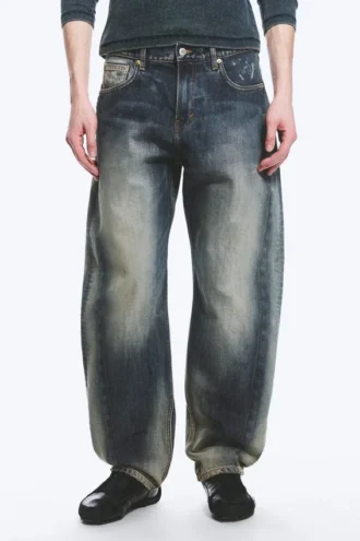 Vaqueros unisex Nebula de talle medio y pierna ancha – Barrel azul – Azul medio Vaqueros unisex Nebula de talle medio y pierna ancha – Barrel azul – Azul medio