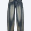 Vaqueros unisex Nebula de talle medio y pierna ancha – Barrel azul – Azul medio