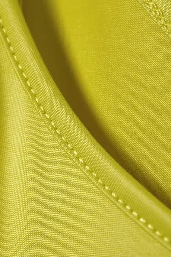 Vestido asimétrico con tirantes atados – Amarillo brillante Vestido asimétrico con tirantes atados – Amarillo brillante