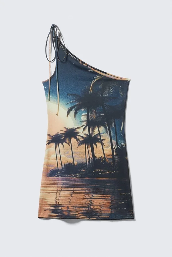 Vestido asimétrico con tirantes atados – Palm Beach Vestido asimétrico con tirantes atados – Palm Beach